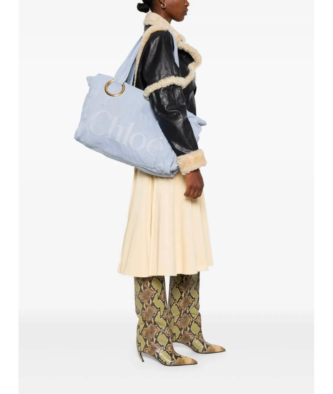 CHLOE Голубая сумка тоут, фото 2