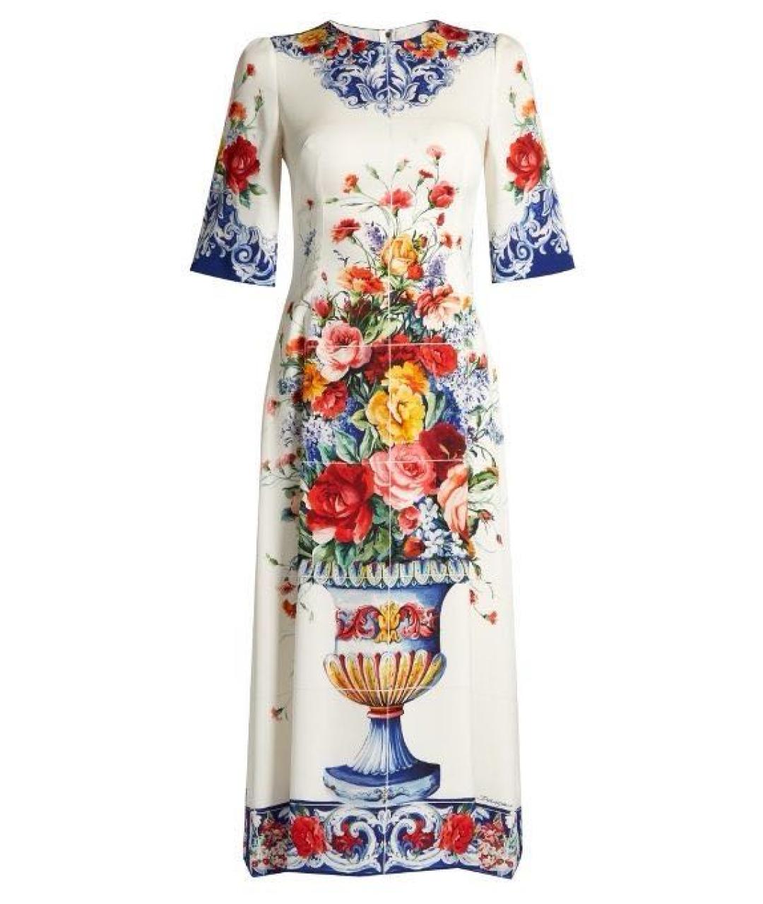 DOLCE&GABBANA Белое шелковое вечернее платье, фото 1