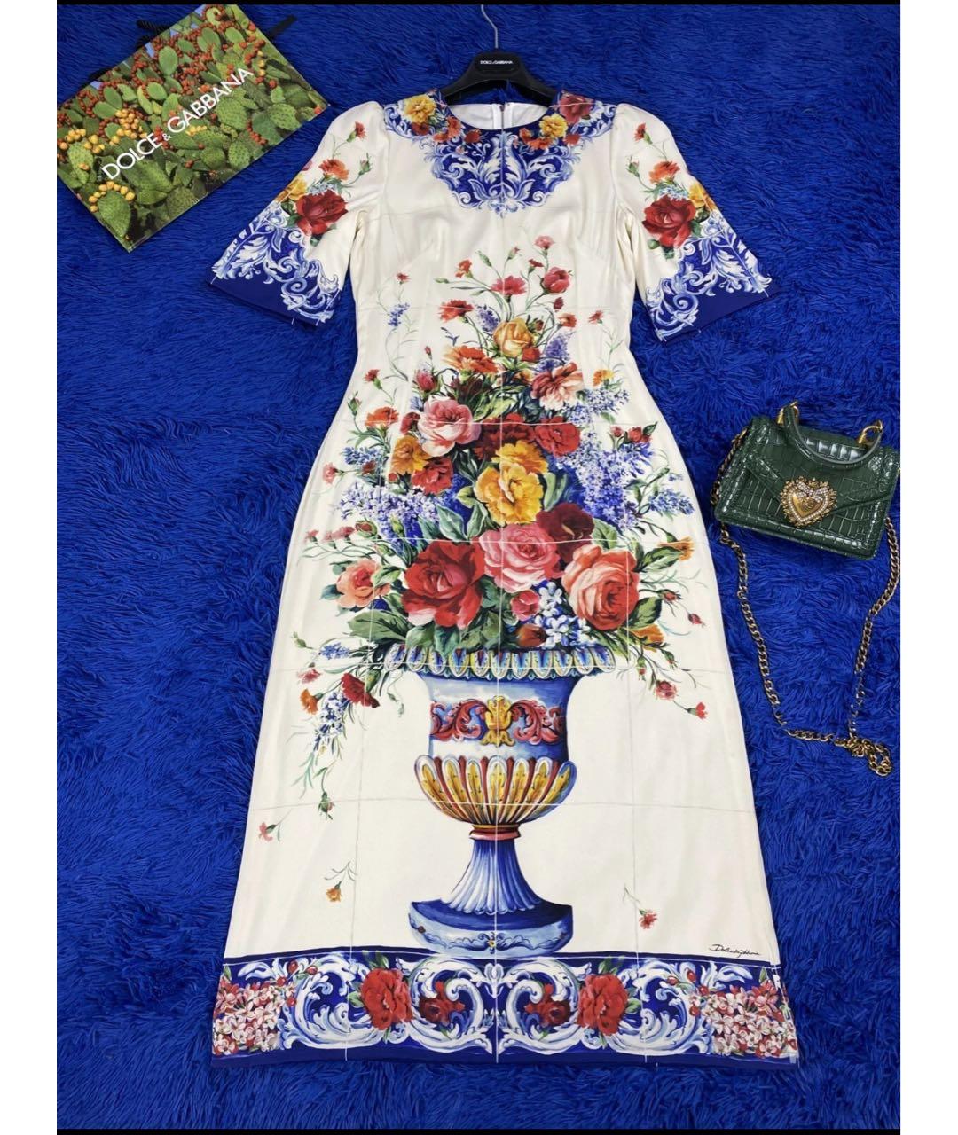 DOLCE&GABBANA Белое шелковое вечернее платье, фото 8