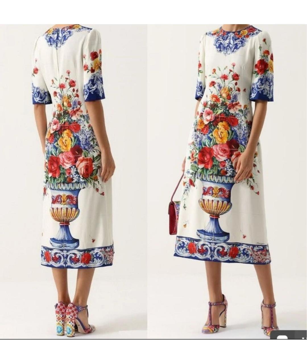 DOLCE&GABBANA Белое шелковое вечернее платье, фото 2