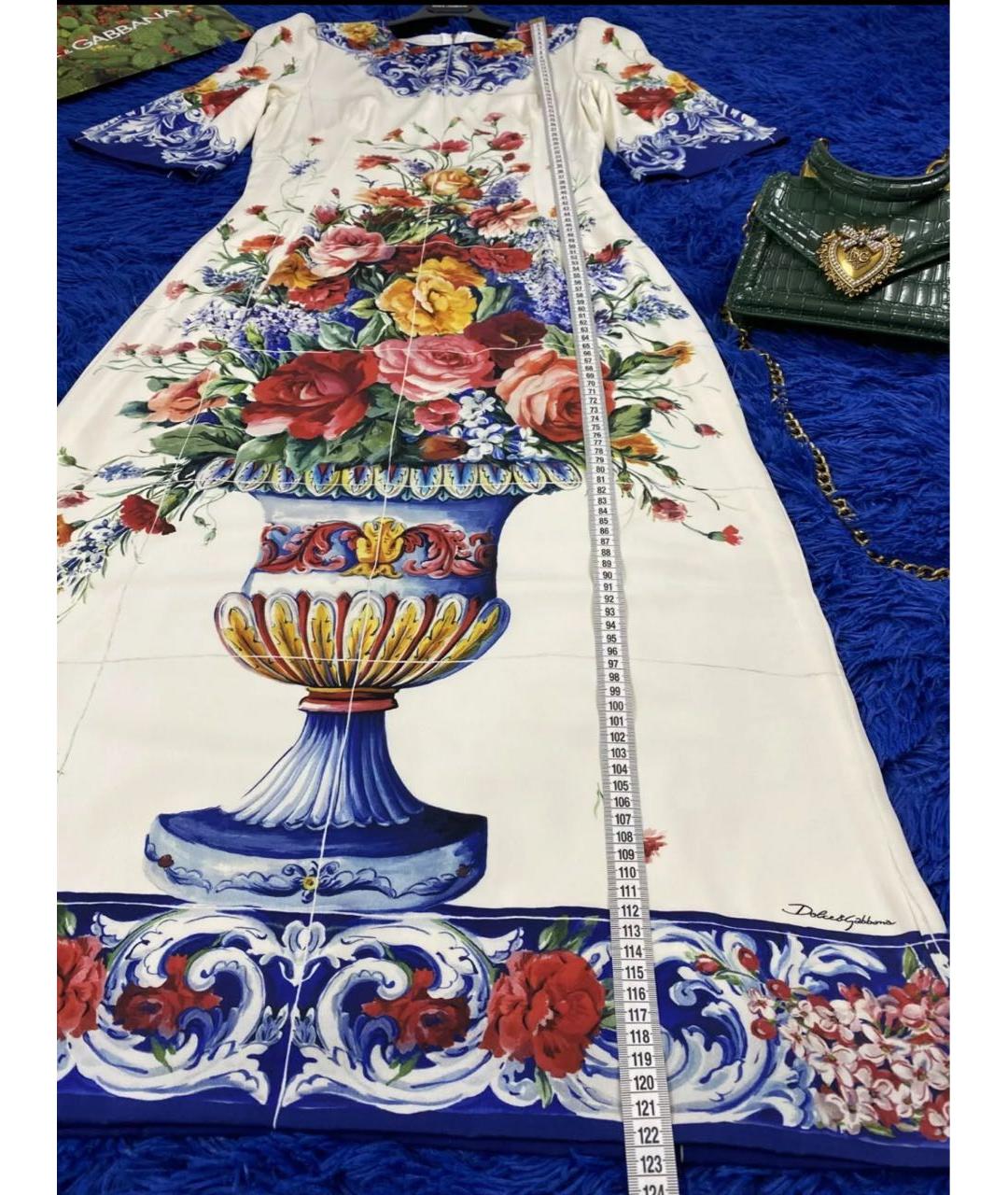DOLCE&GABBANA Белое шелковое вечернее платье, фото 4