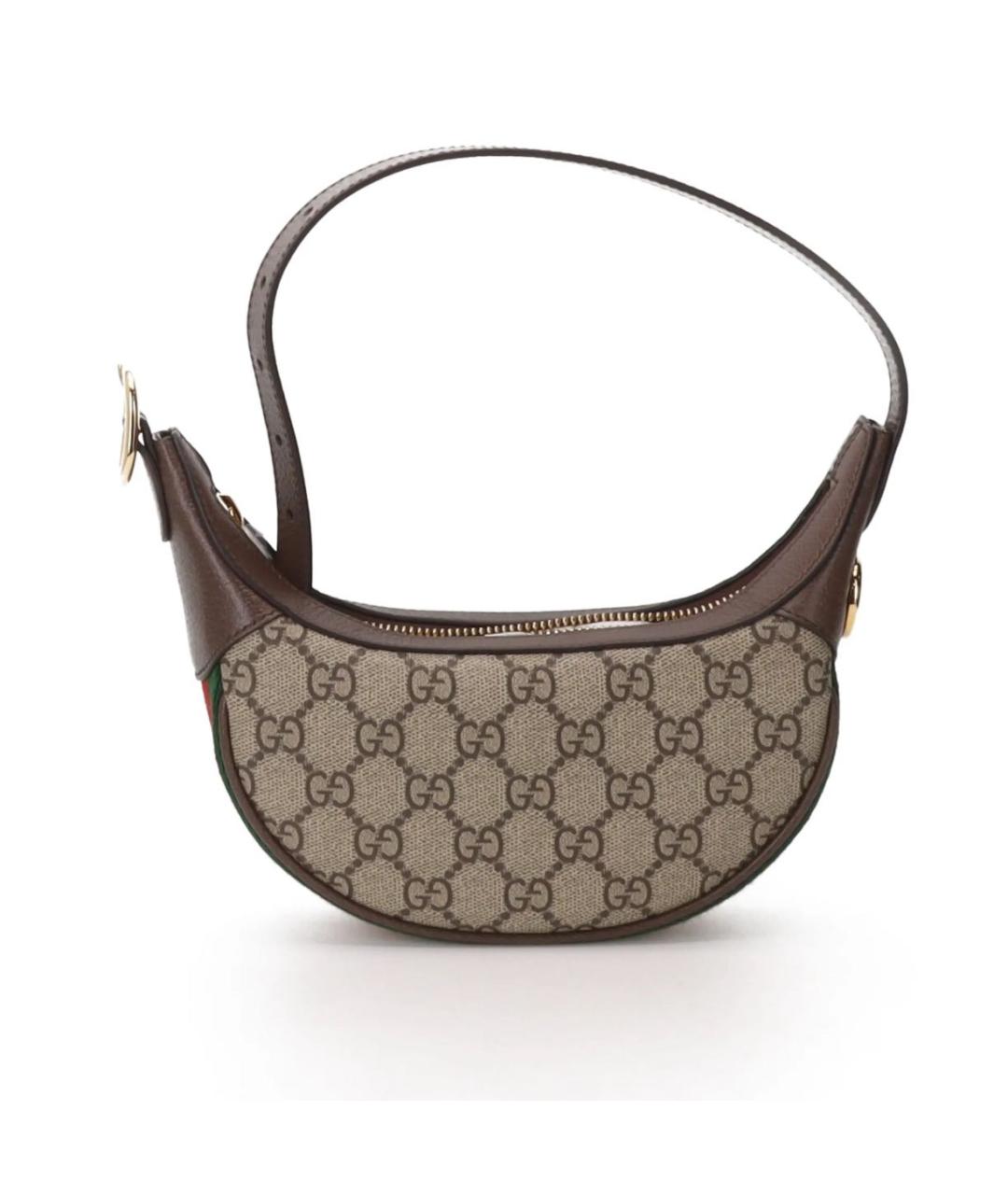 GUCCI Коричневая кожаная сумка с короткими ручками, фото 3