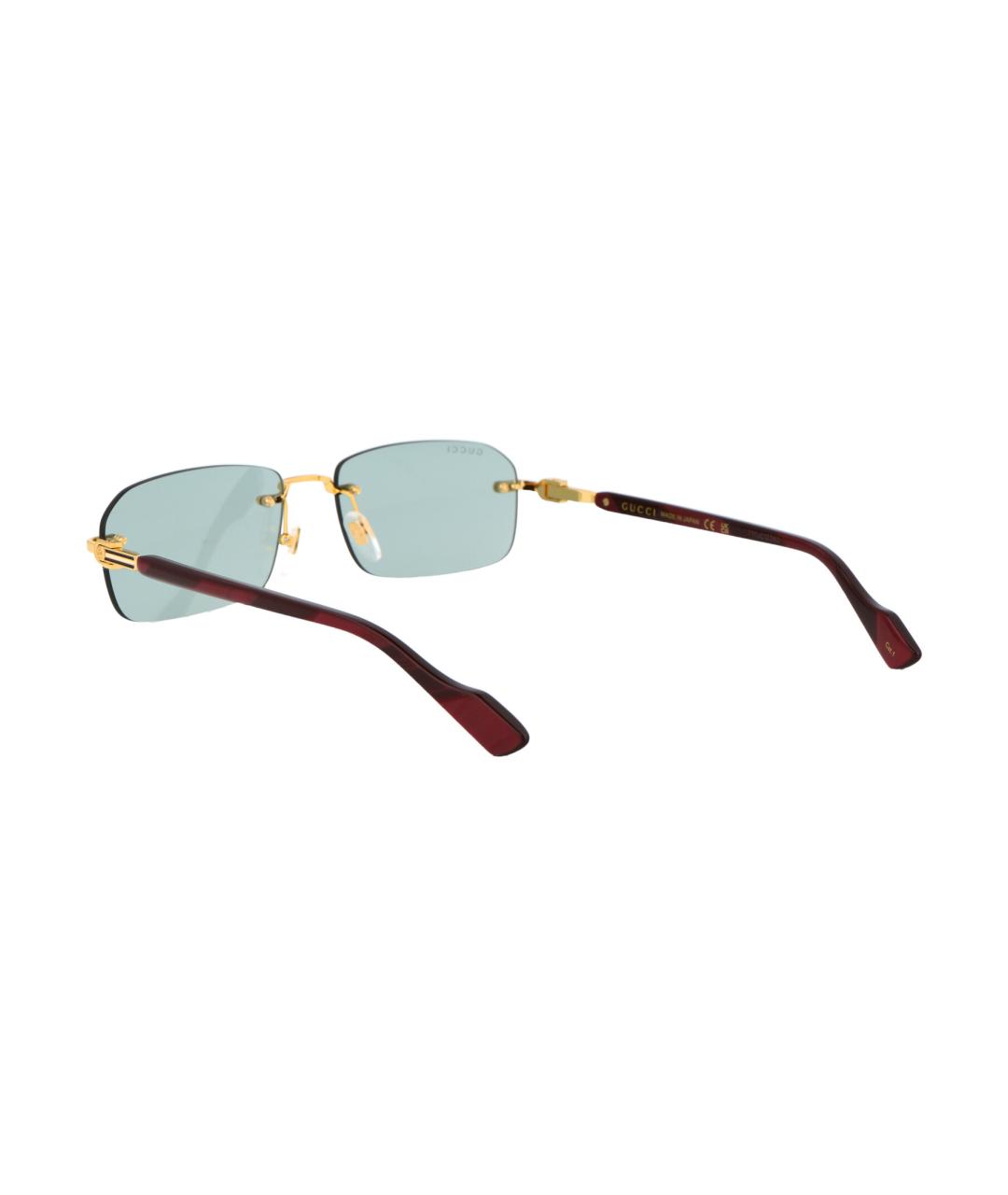 GUCCI Золотые металлические солнцезащитные очки, фото 4