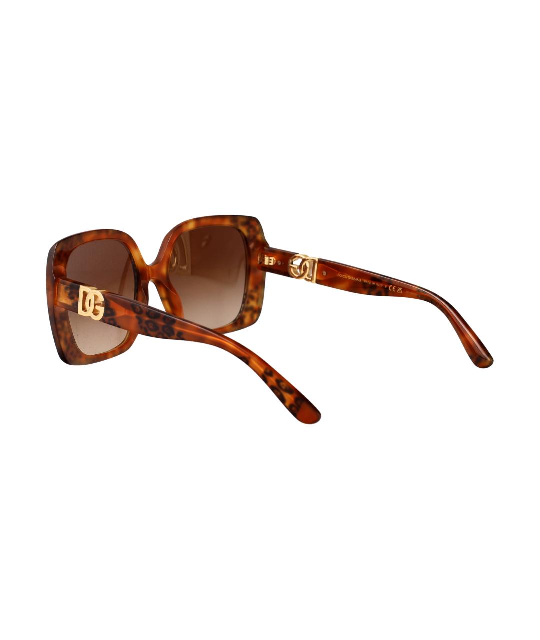 DOLCE&GABBANA Коричневые пластиковые солнцезащитные очки, фото 4