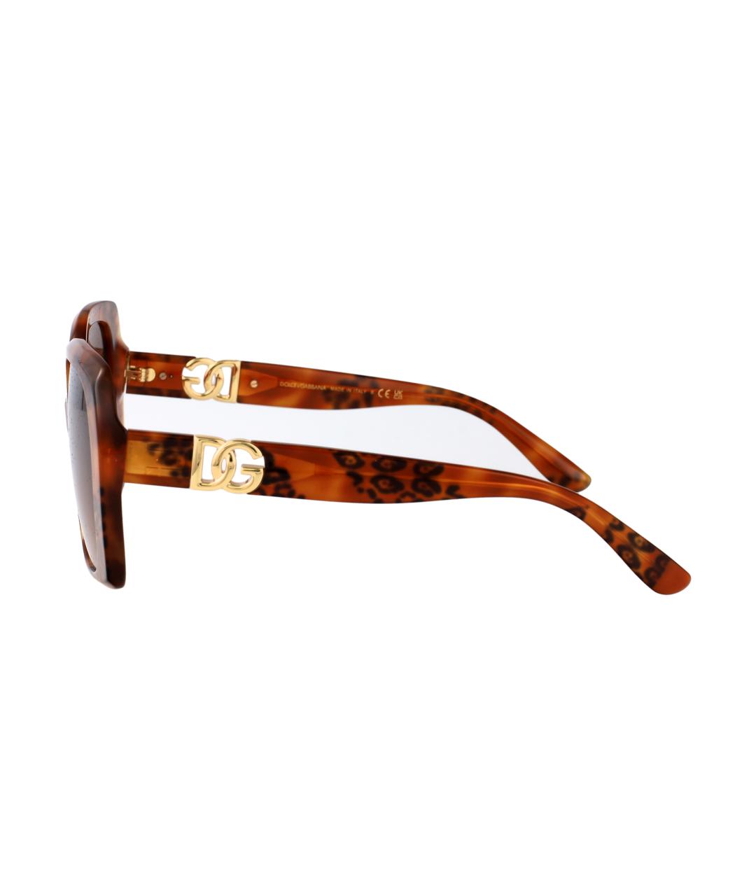 DOLCE&GABBANA Коричневые пластиковые солнцезащитные очки, фото 3