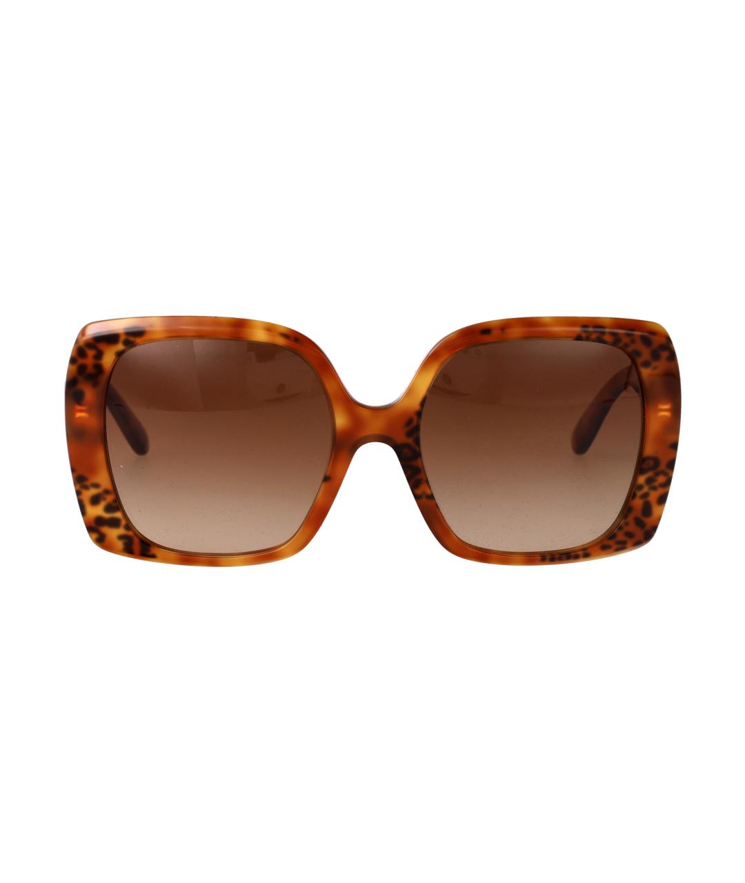 DOLCE&GABBANA Коричневые пластиковые солнцезащитные очки, фото 1