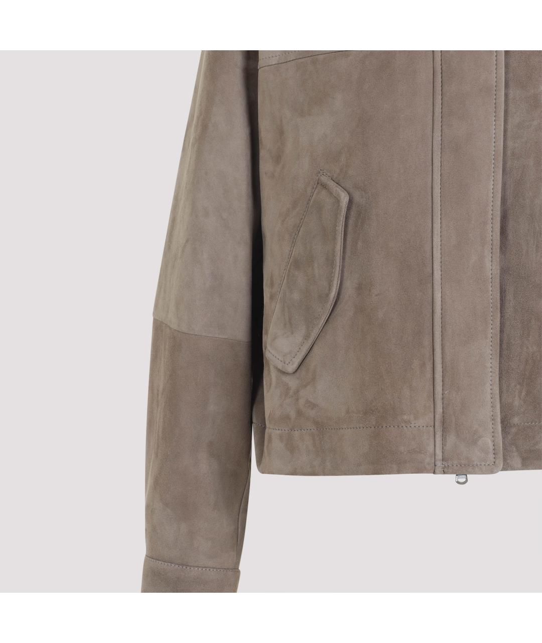 BRUNELLO CUCINELLI Коричневая замшевая куртка, фото 4