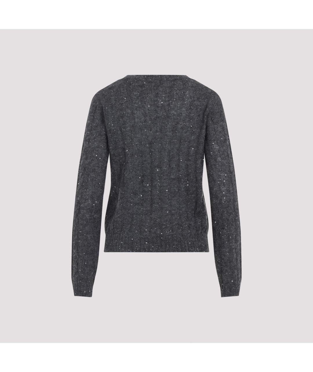 BRUNELLO CUCINELLI Антрацитовый хлопковый джемпер / свитер, фото 3