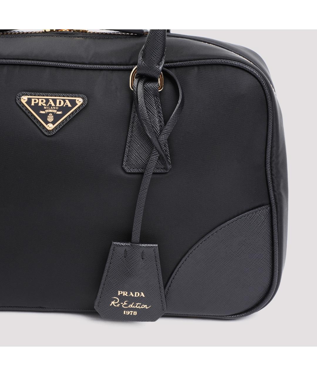 PRADA Черная синтетическая сумка тоут, фото 5