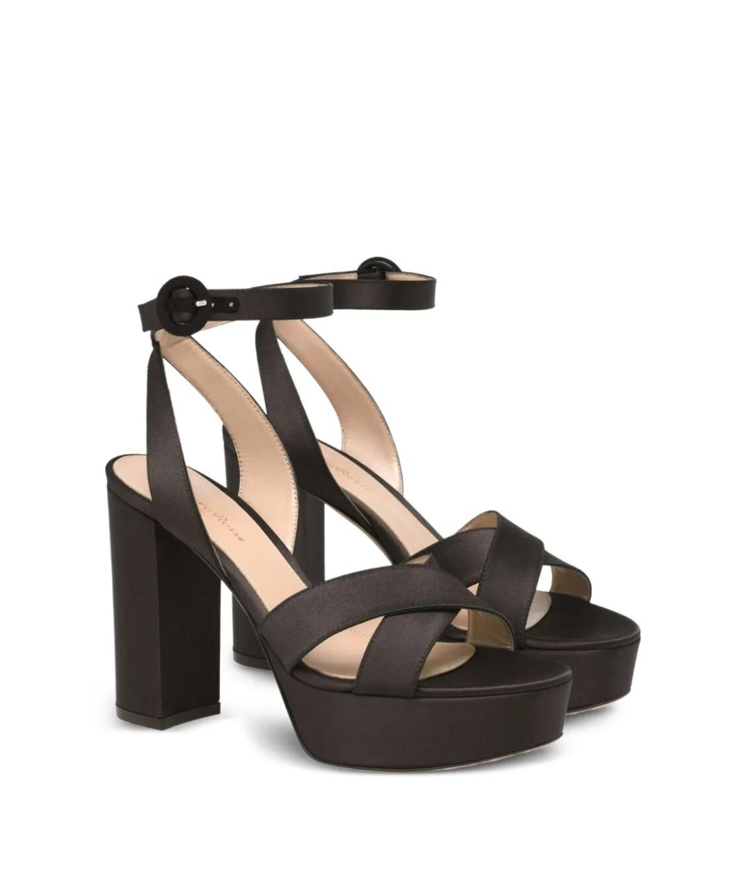GIANVITO ROSSI Коричневые текстильные босоножки, фото 2