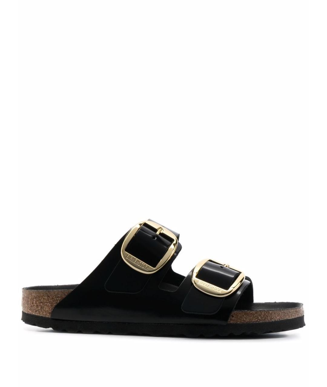 BIRKENSTOCK Черные кожаные сандалии, фото 1