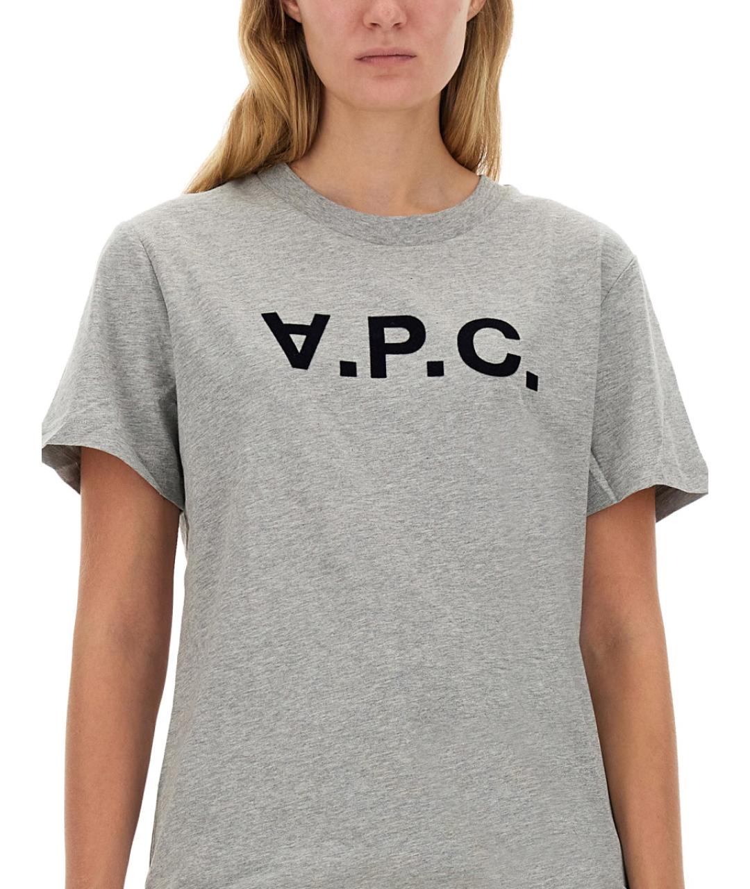 A.P.C. Серая хлопковая футболка, фото 5