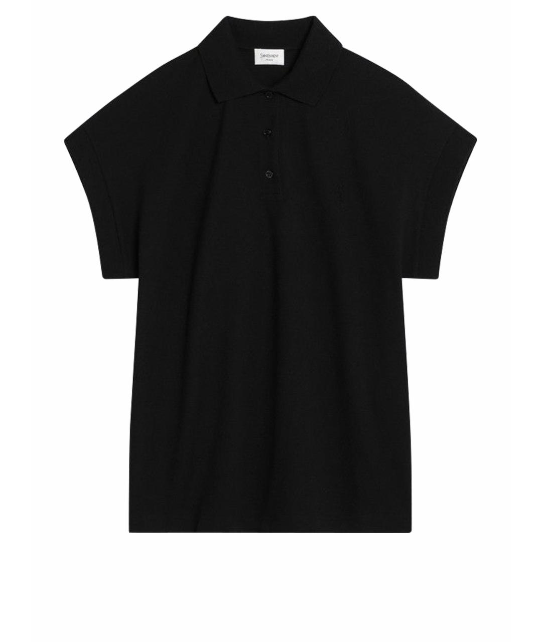 SAINT LAURENT Черная хлопковая футболка, фото 1