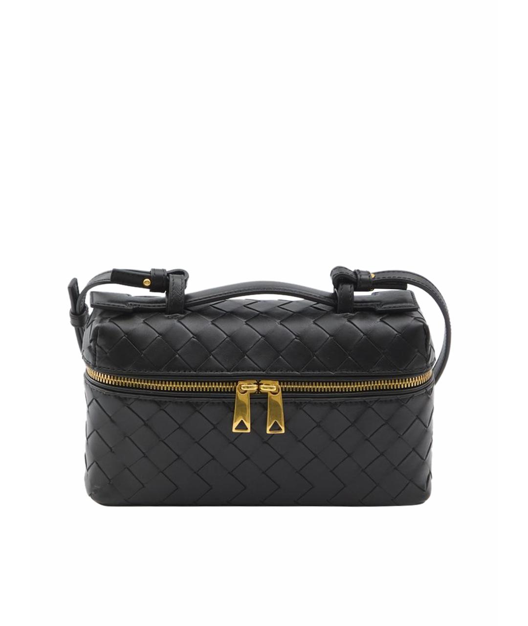 BOTTEGA VENETA Черная кожаная сумка через плечо, фото 1