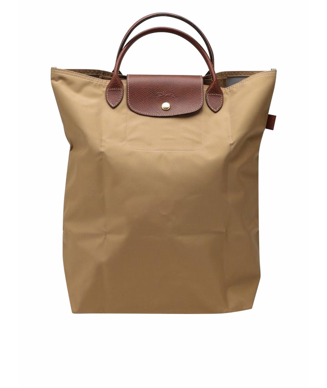 LONGCHAMP Бежевая синтетическая сумка тоут, фото 1