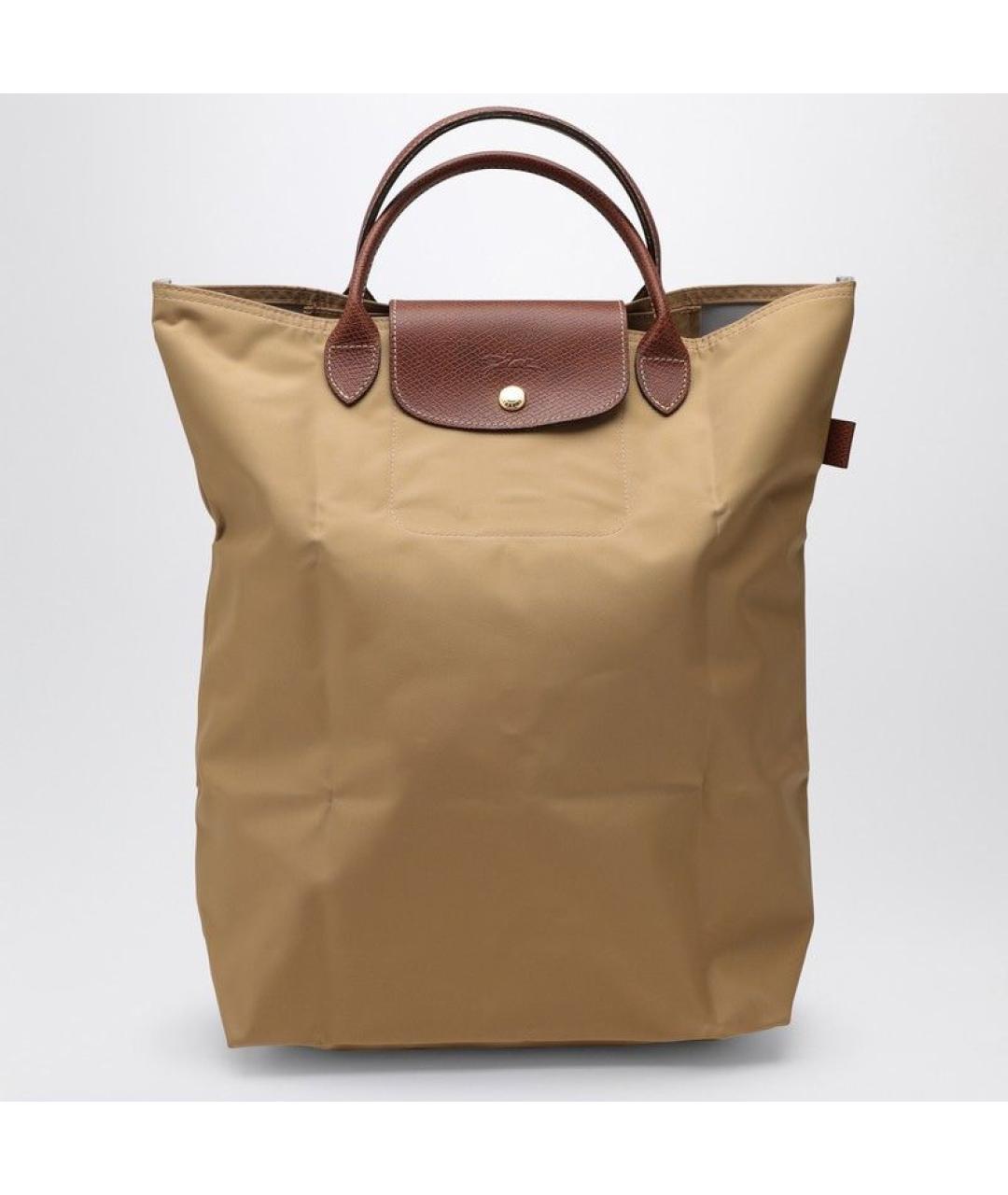 LONGCHAMP Бежевая синтетическая сумка тоут, фото 4