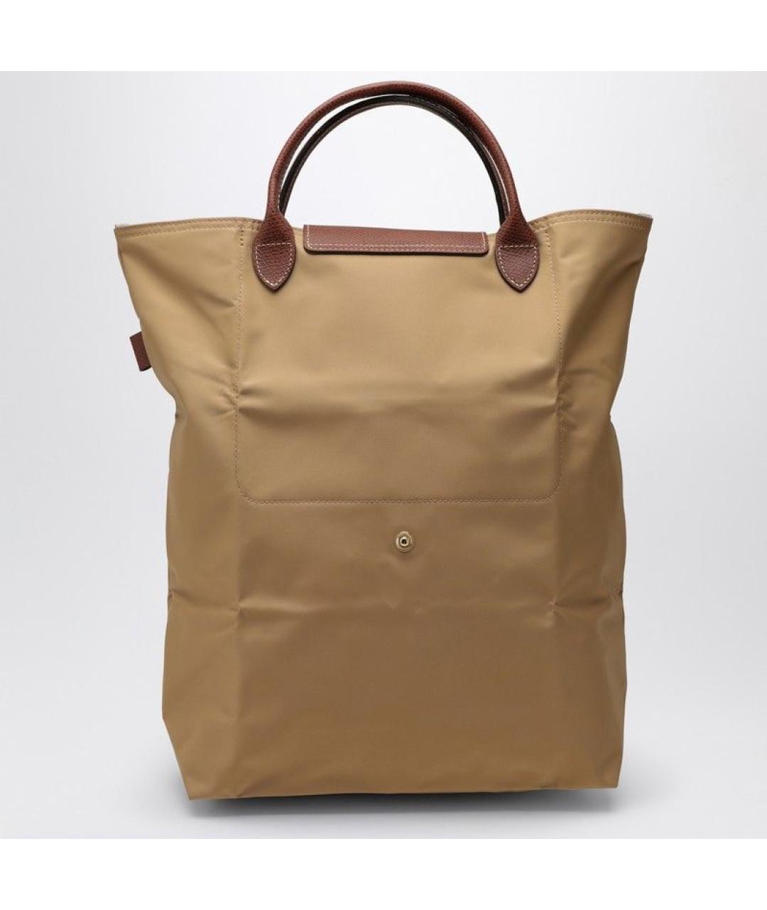 LONGCHAMP Бежевая синтетическая сумка тоут, фото 2