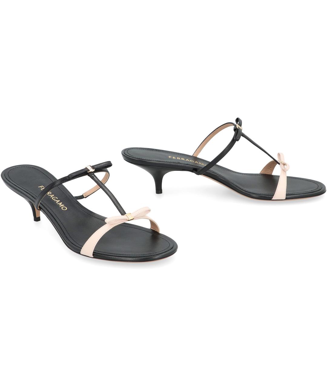 FERRAGAMO Черные кожаные мюли, фото 2