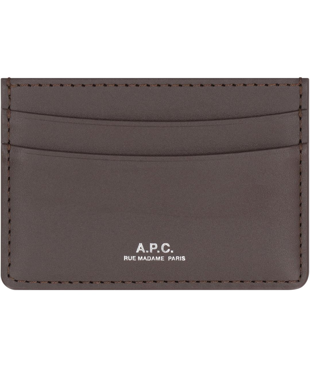 A.P.C. Коричневый кожаный кардхолдер, фото 2