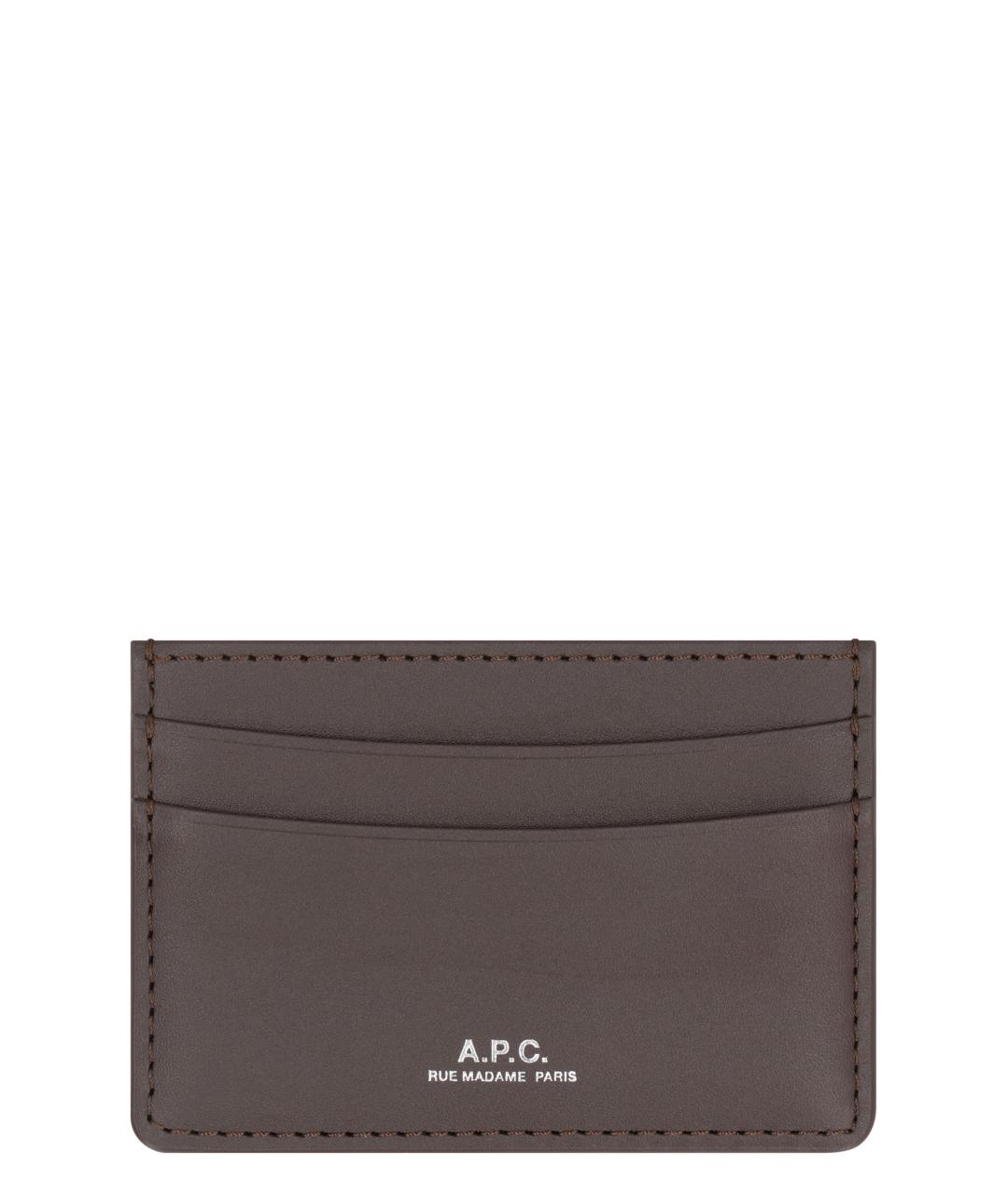 A.P.C. Коричневый кожаный кардхолдер, фото 1