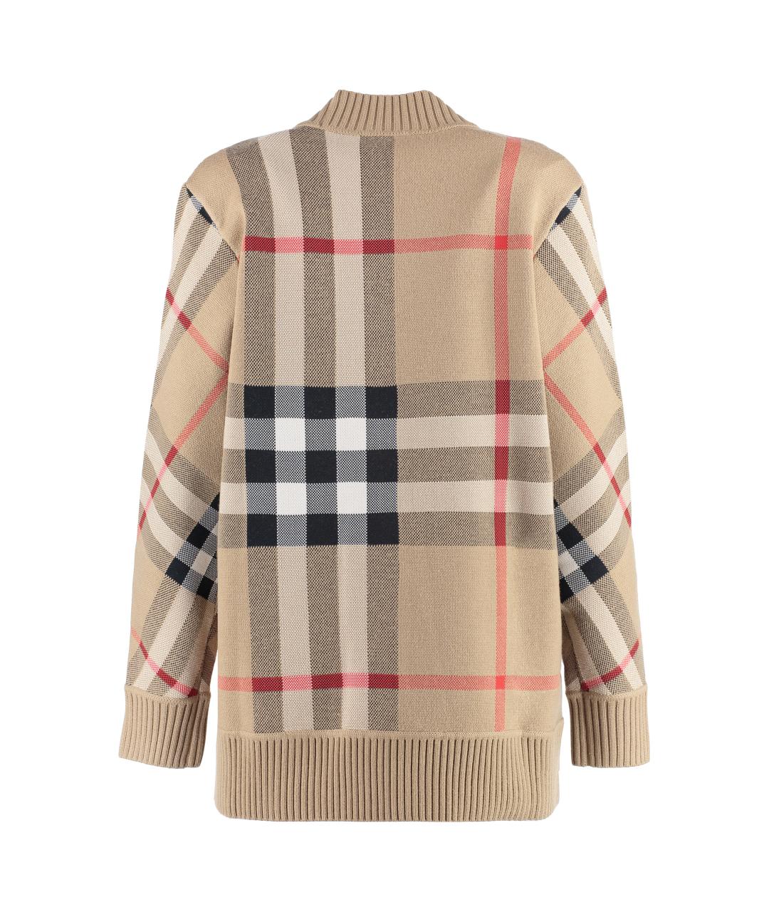 BURBERRY Бежевый полиэстеровый кардиган, фото 2