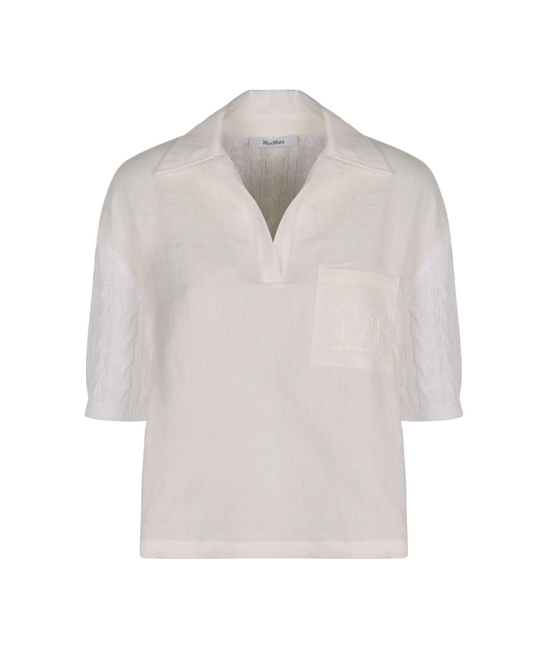 MAX MARA Бежевая льняная футболка, фото 1