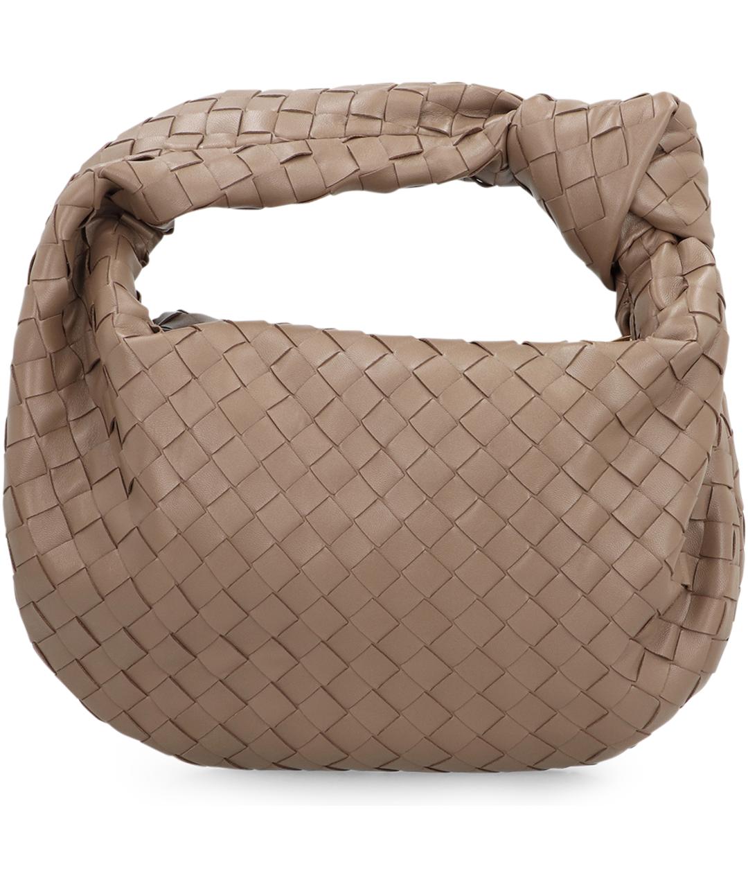BOTTEGA VENETA Бежевая кожаная сумка с короткими ручками, фото 4