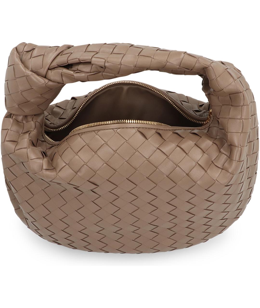 BOTTEGA VENETA Бежевая кожаная сумка с короткими ручками, фото 5