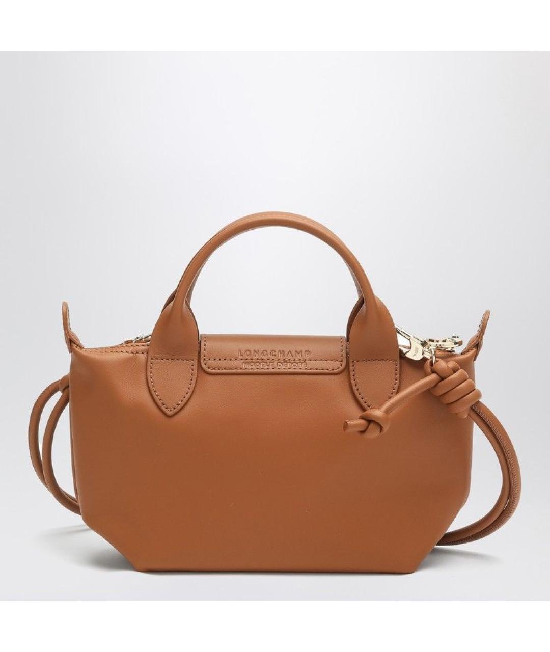 LONGCHAMP Коричневая кожаная сумка тоут, фото 2