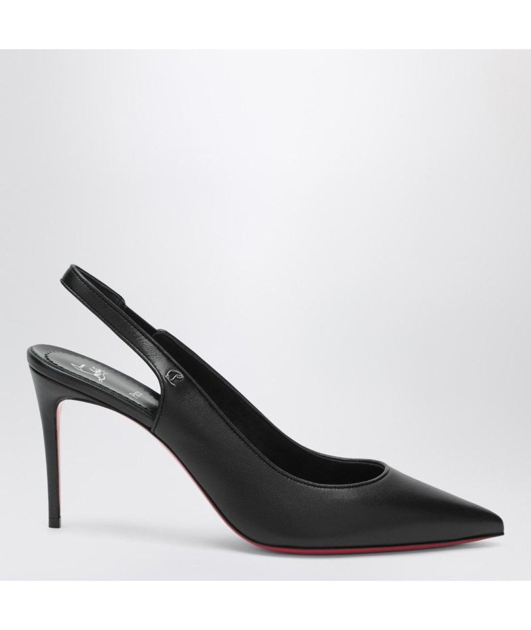 CHRISTIAN LOUBOUTIN Черные кожаные туфли, фото 3