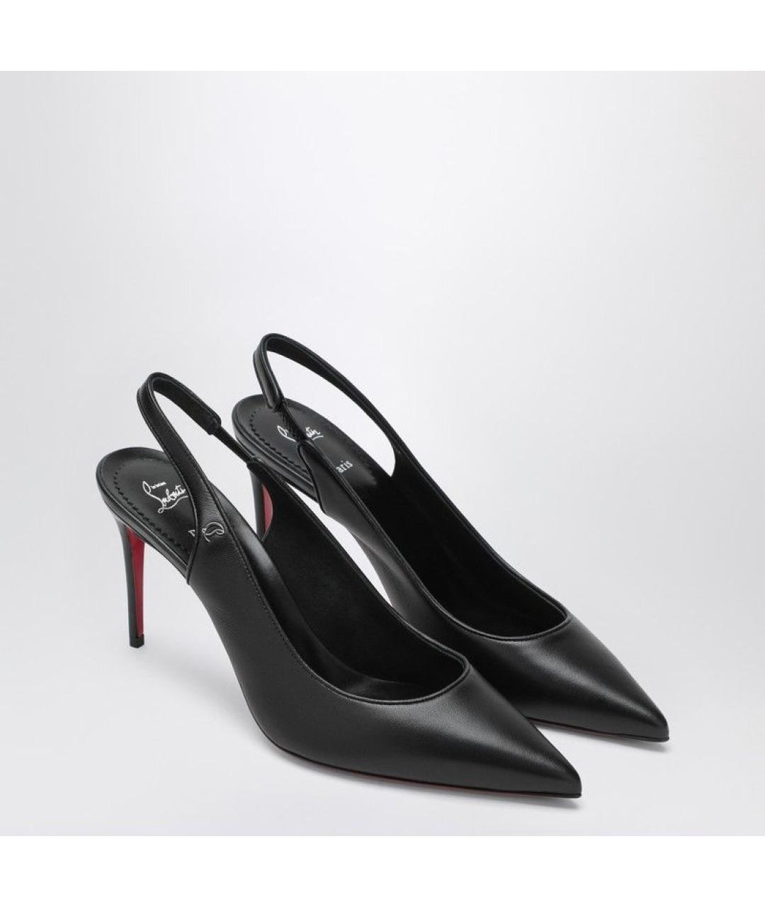 CHRISTIAN LOUBOUTIN Черные кожаные туфли, фото 2