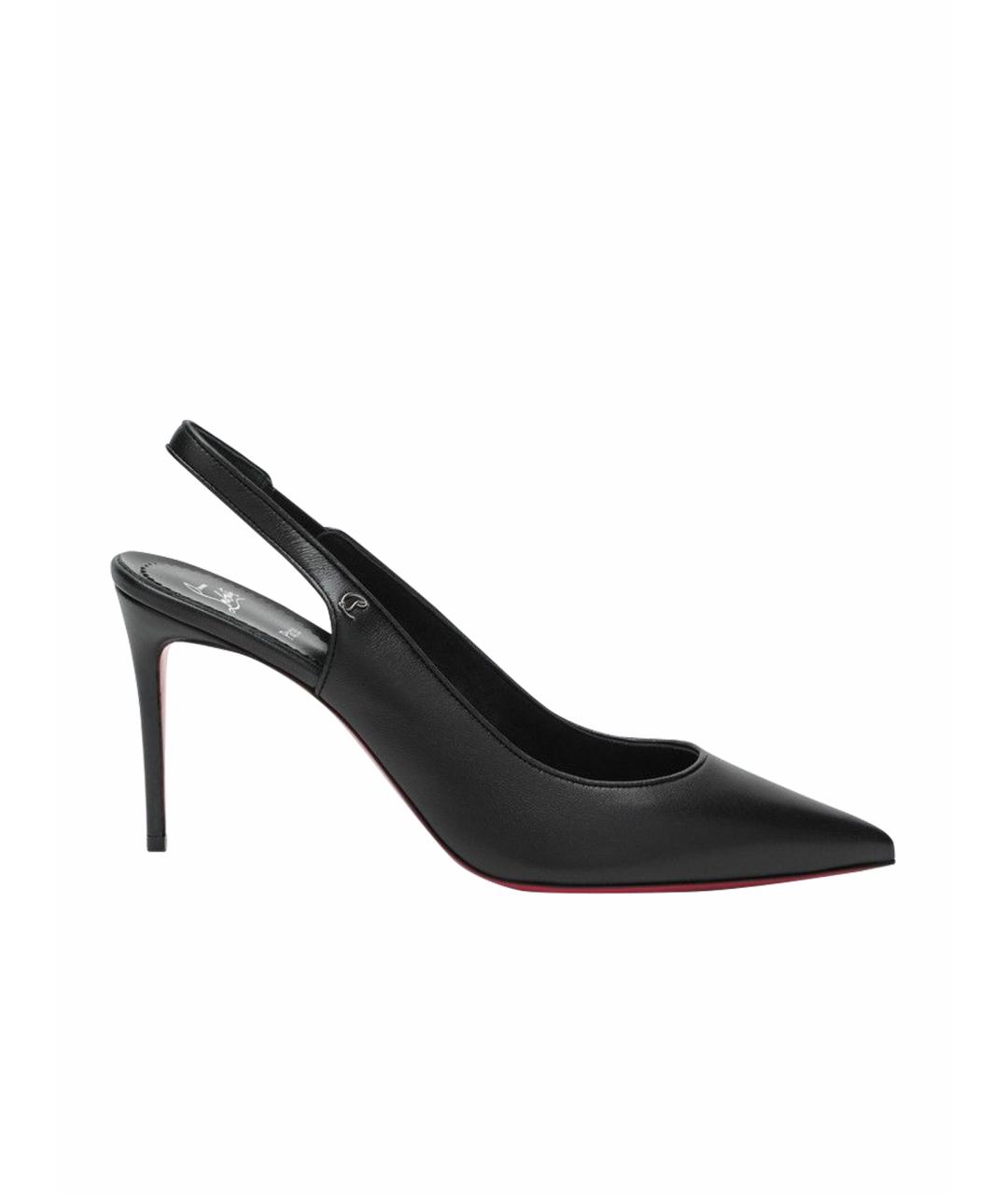 CHRISTIAN LOUBOUTIN Черные кожаные туфли, фото 1