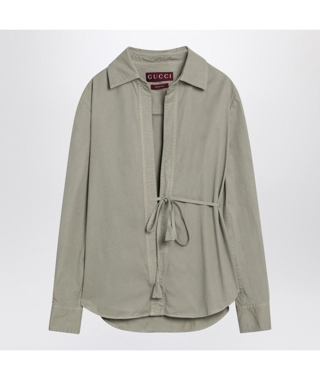 GUCCI Хаки хлопковая блузы, фото 3