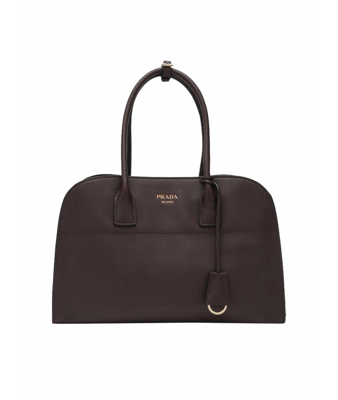 PRADA Коричневая кожаная сумка тоут, фото 1