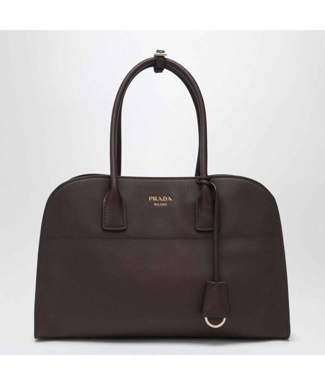 PRADA Коричневая кожаная сумка тоут, фото 3