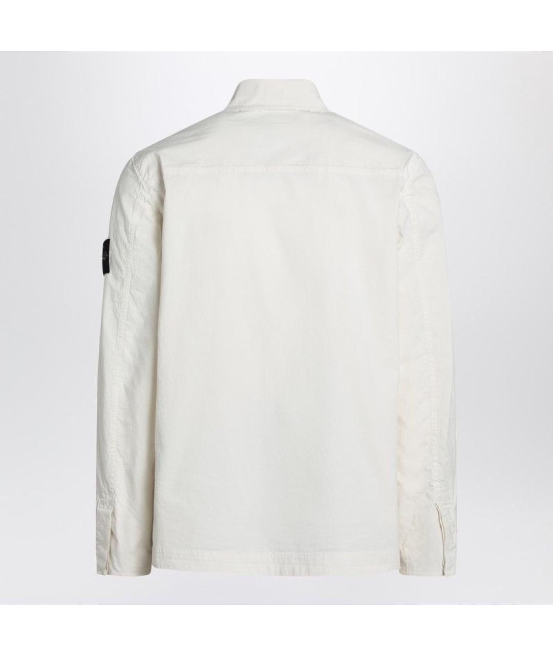 STONE ISLAND Белая хлопковая кэжуал рубашка, фото 2