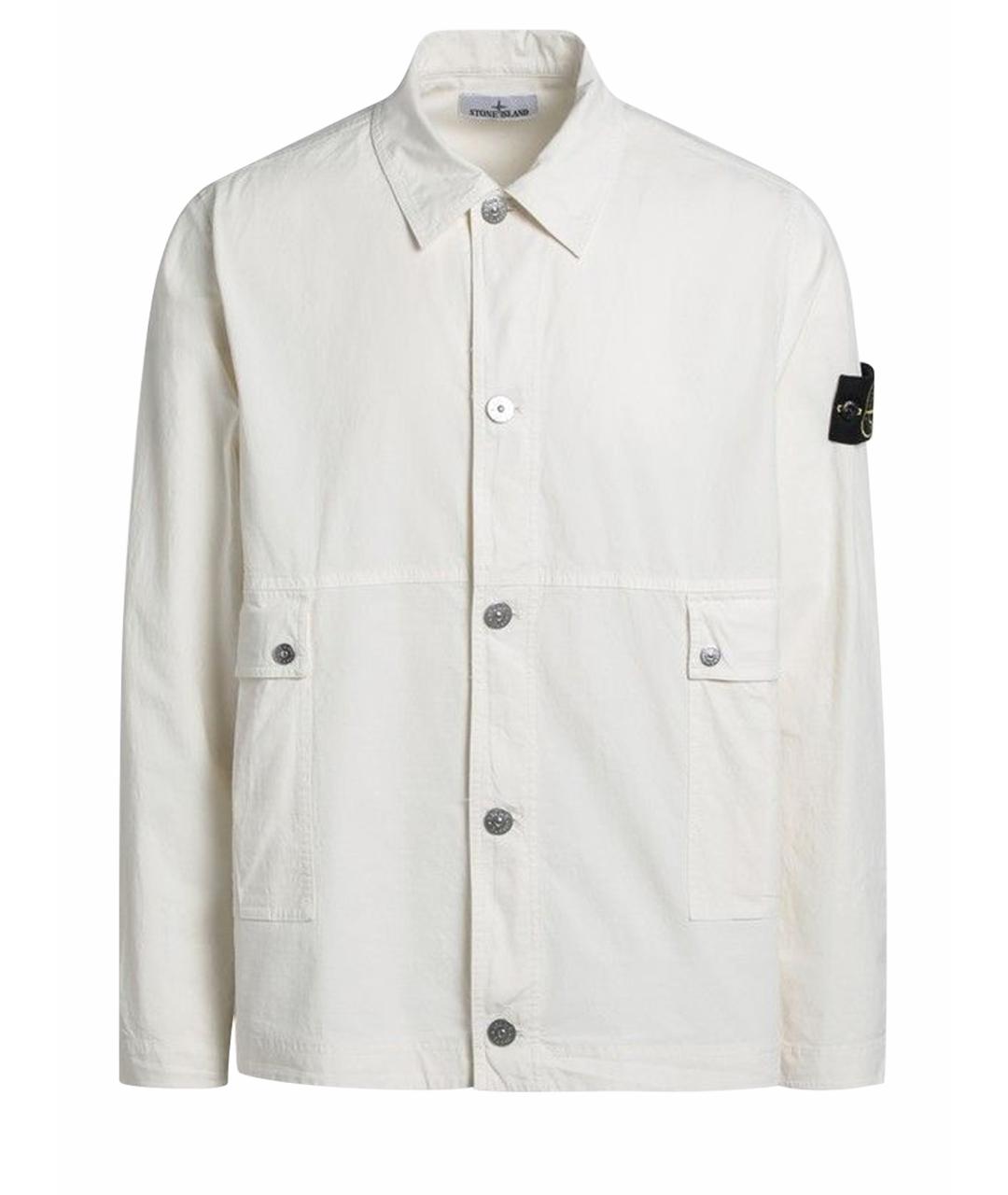 STONE ISLAND Белая хлопковая кэжуал рубашка, фото 1