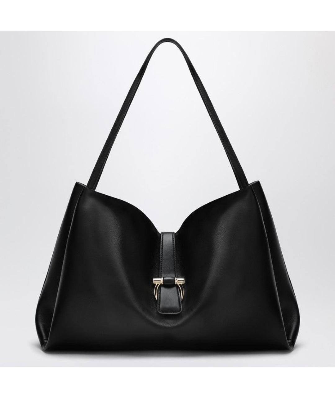 FERRAGAMO Черная кожаная сумка тоут, фото 3