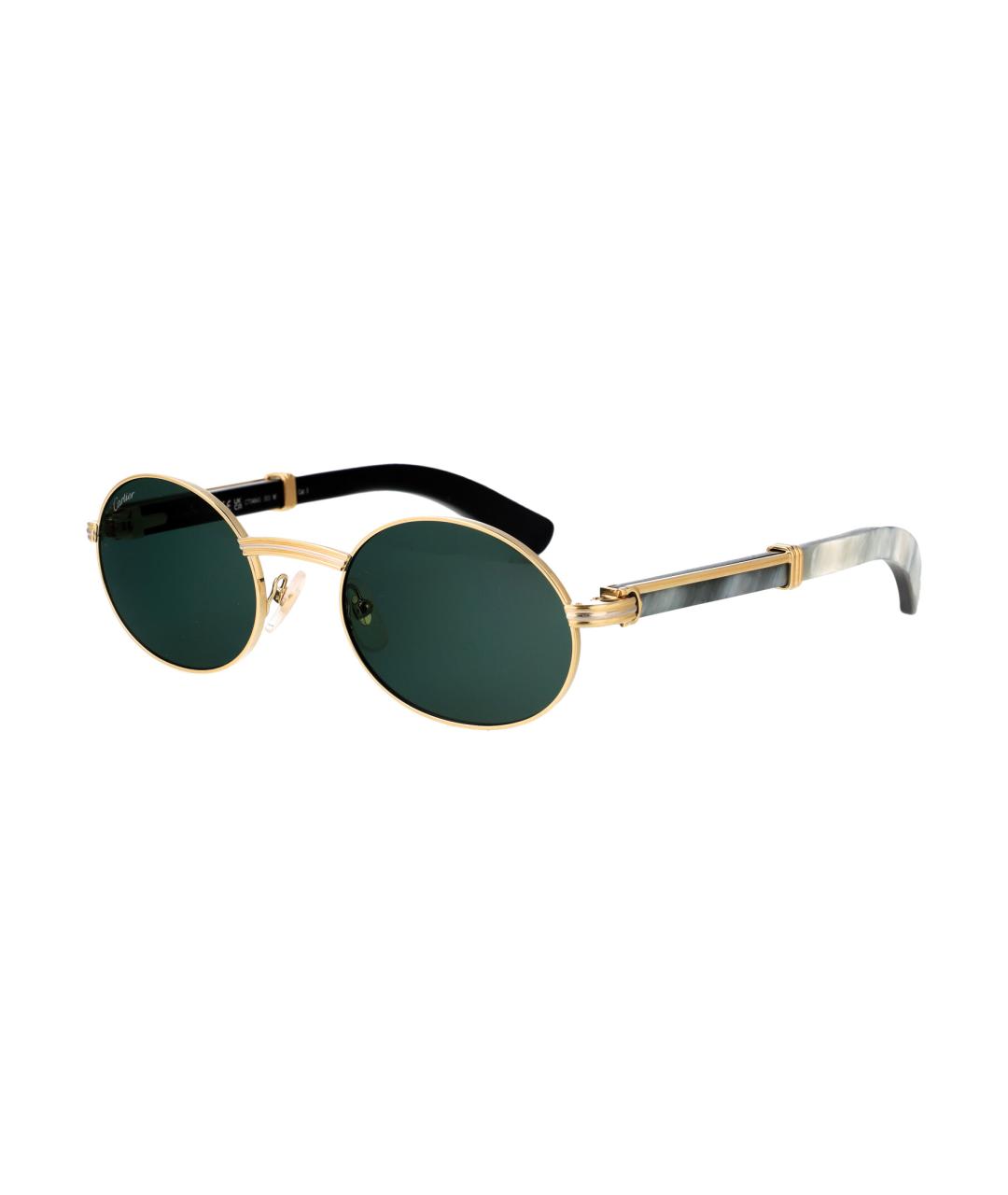 CARTIER Золотые металлические солнцезащитные очки, фото 1