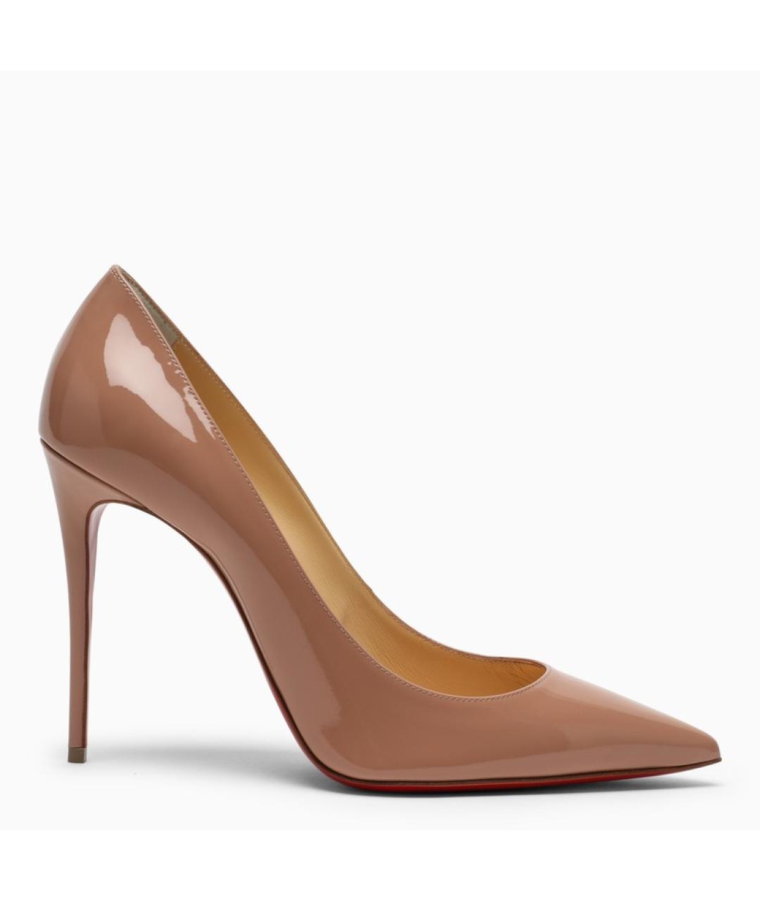CHRISTIAN LOUBOUTIN Бежевые туфли из лакированной кожи, фото 4