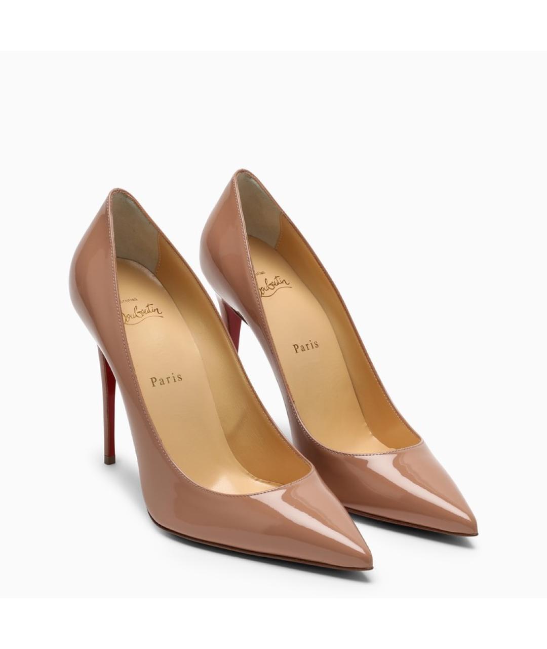 CHRISTIAN LOUBOUTIN Бежевые туфли из лакированной кожи, фото 3