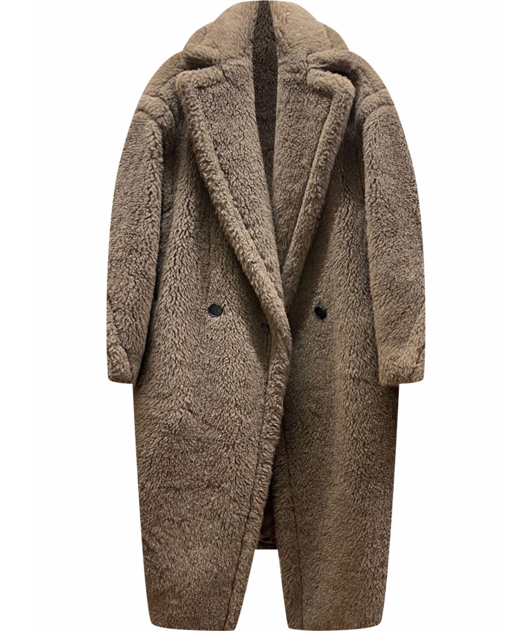MAX MARA Коричневая шерстяная шуба, фото 1