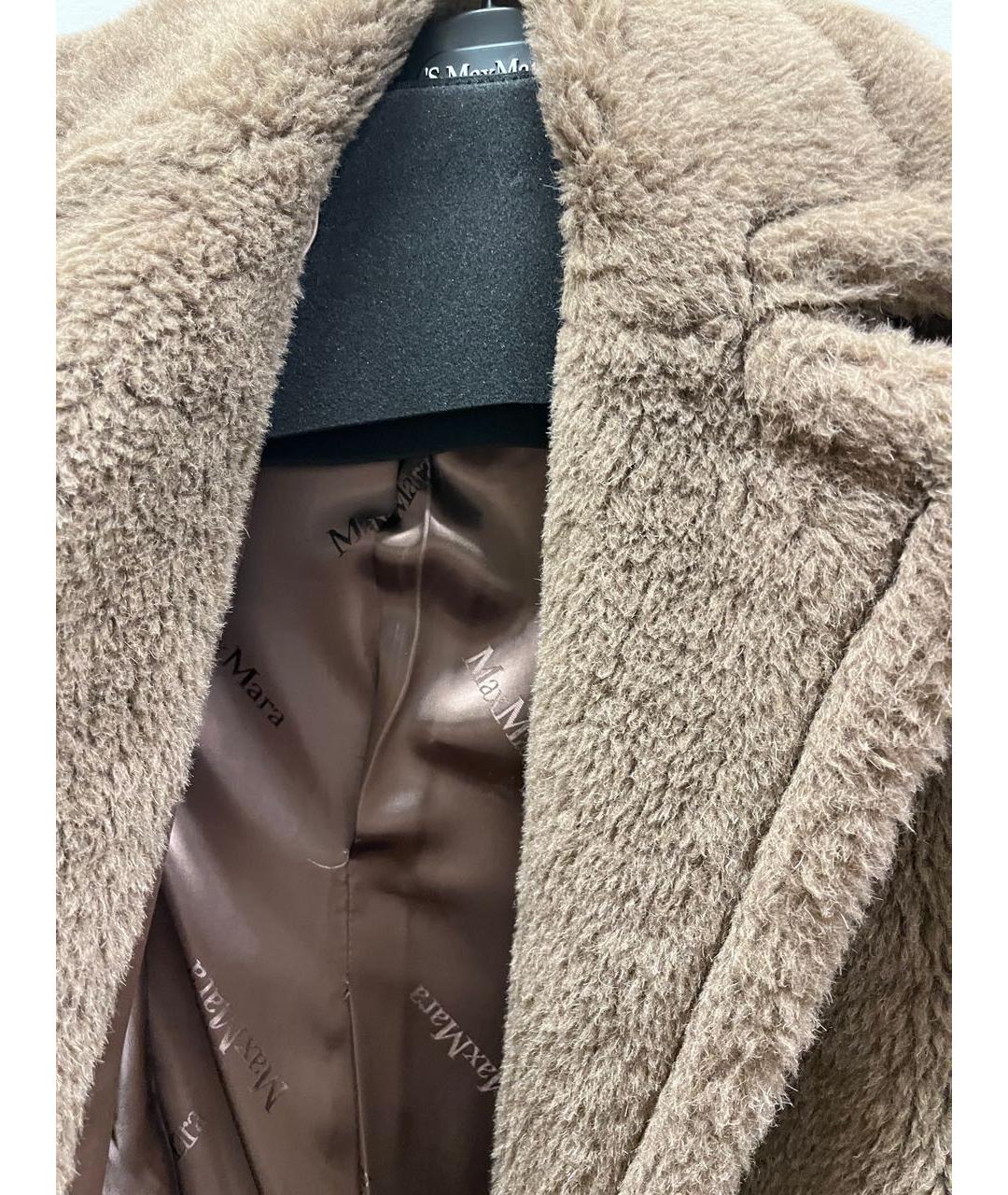 MAX MARA Коричневая шерстяная шуба, фото 3