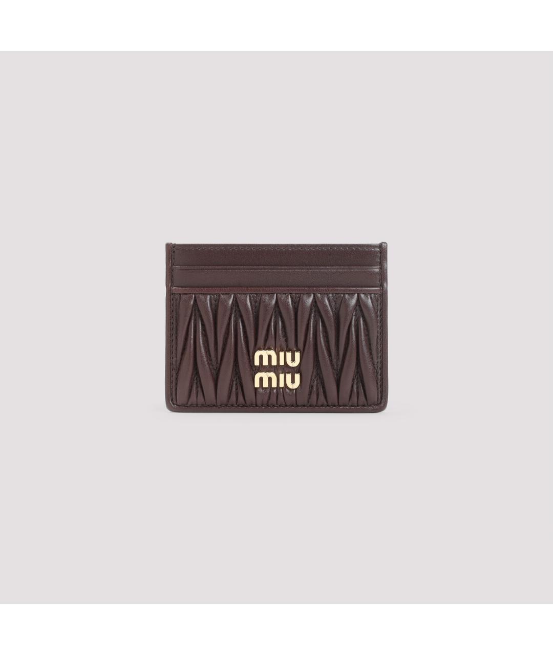 MIU MIU Бордовый кожаный кардхолдер, фото 2