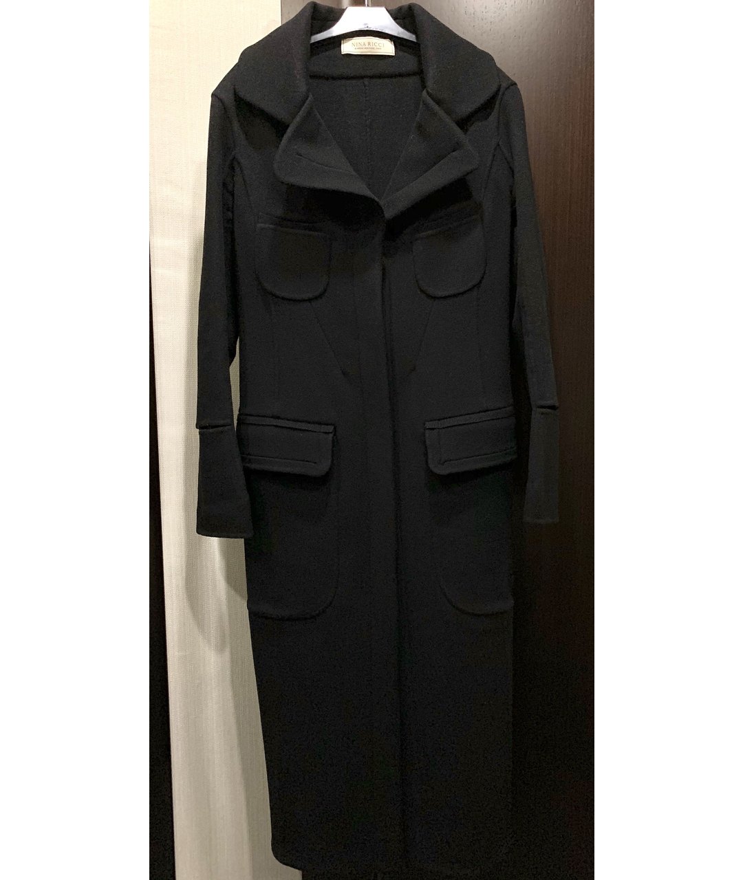 NINA RICCI Черное шерстяное пальто, фото 6