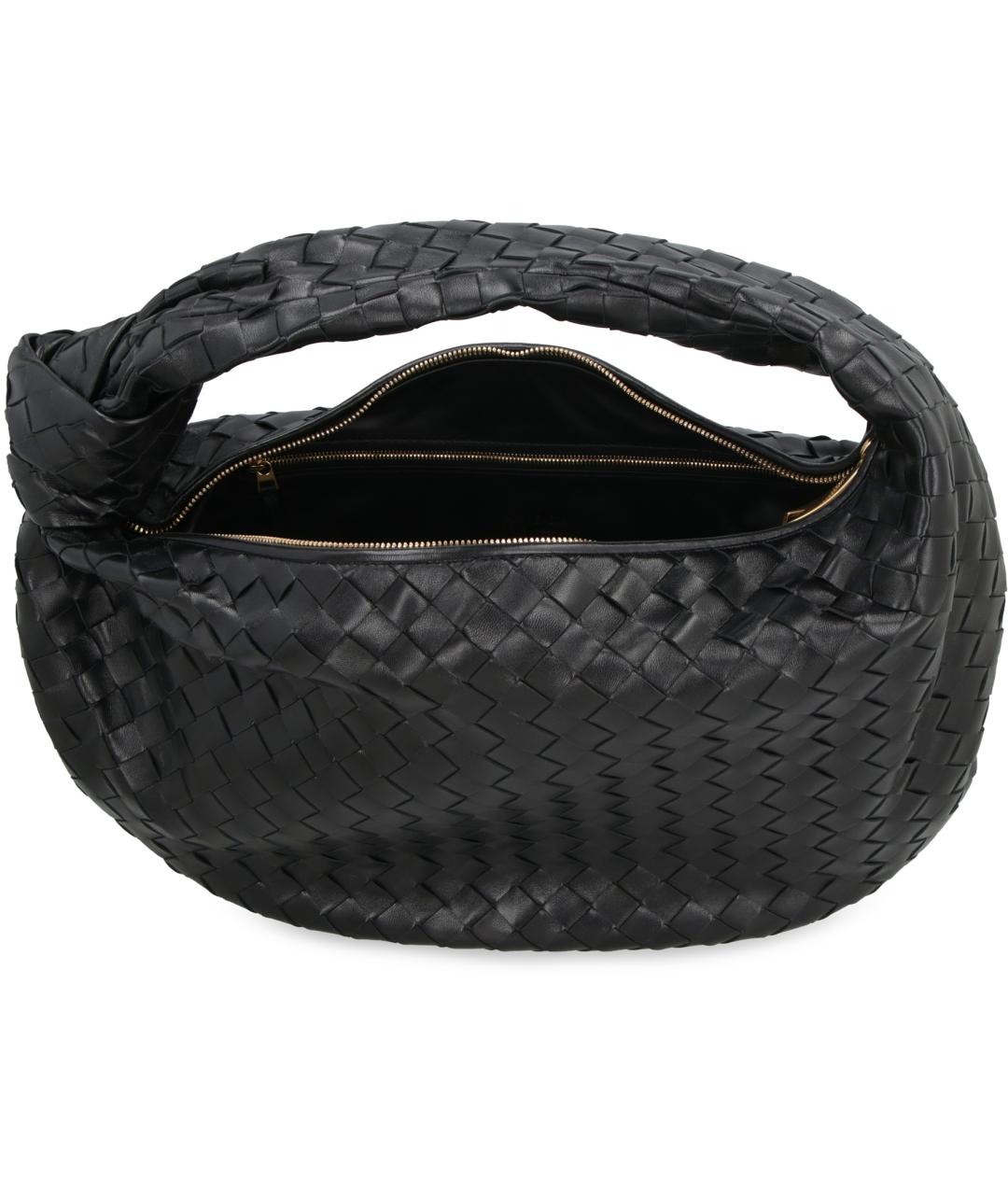 BOTTEGA VENETA Черная кожаная сумка через плечо, фото 5