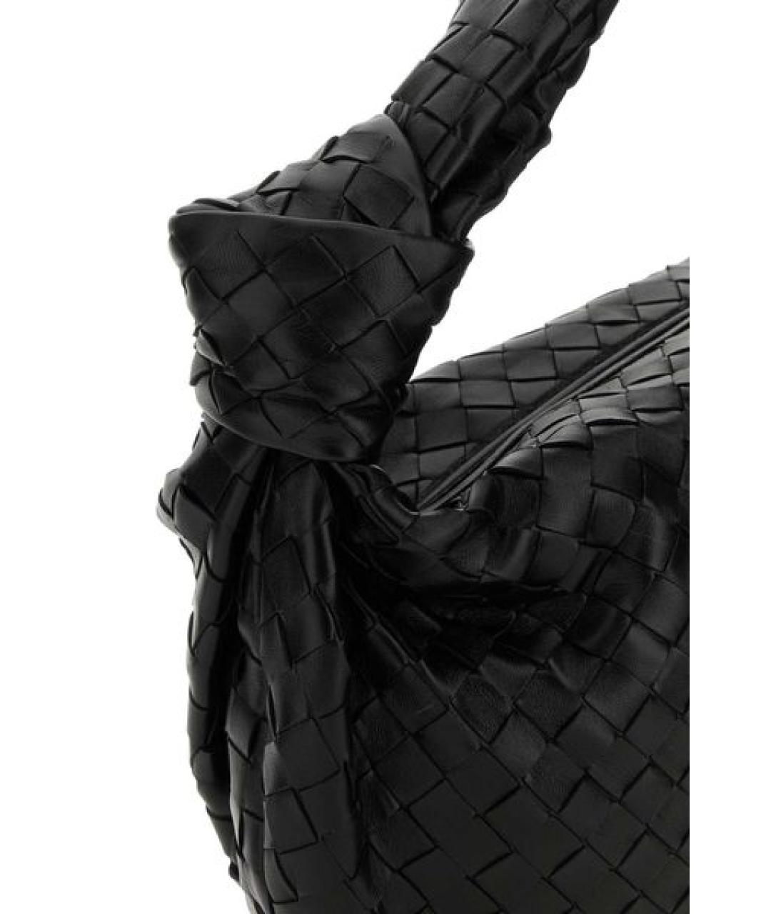 BOTTEGA VENETA Черная кожаная сумка через плечо, фото 4