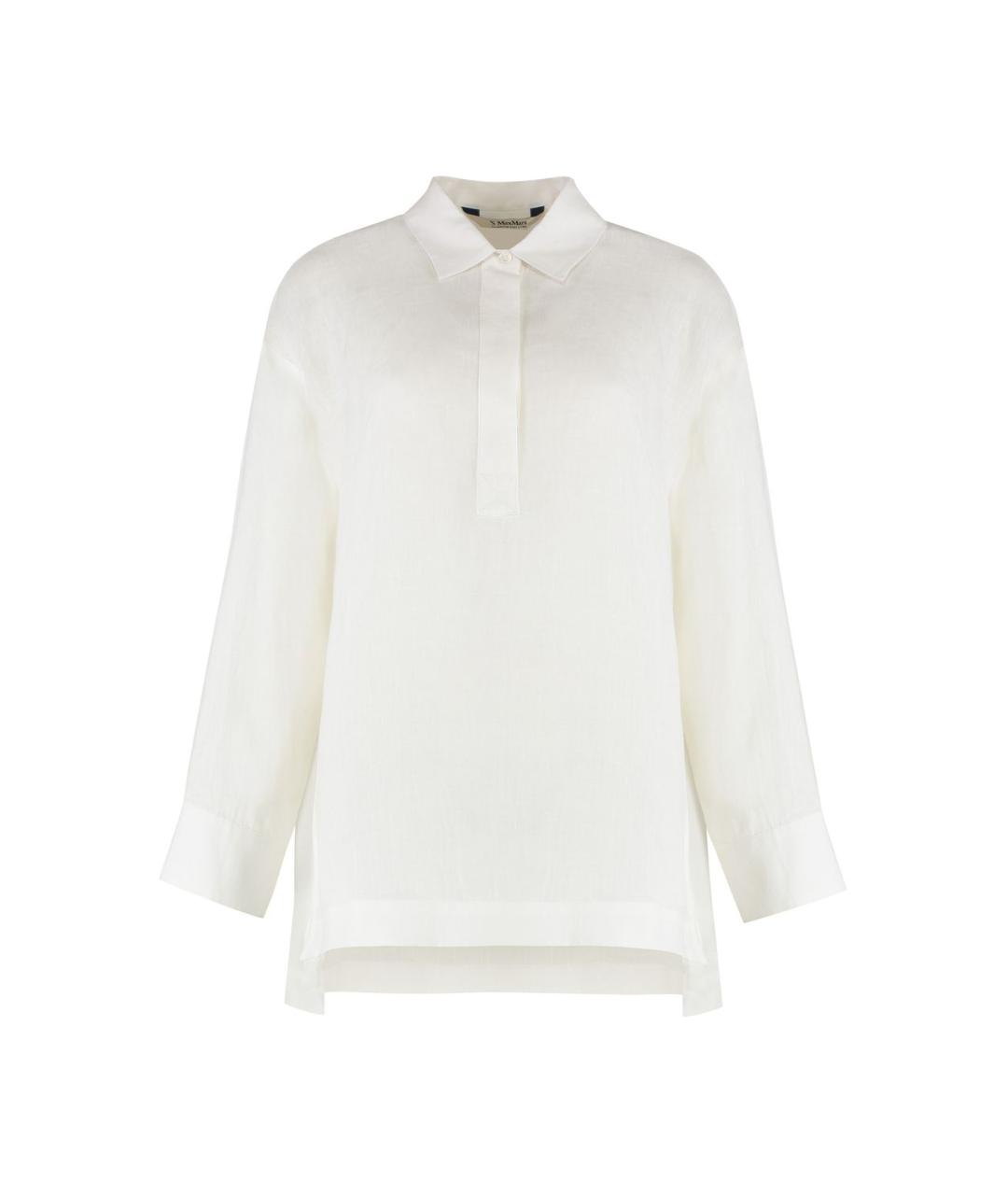 'S MAX MARA Белая льняная блузы, фото 1