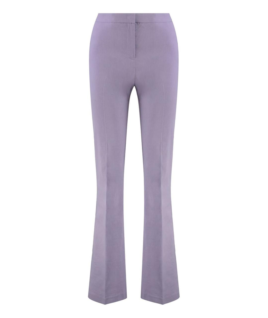 PINKO Фиолетовые льняные прямые брюки, фото 1