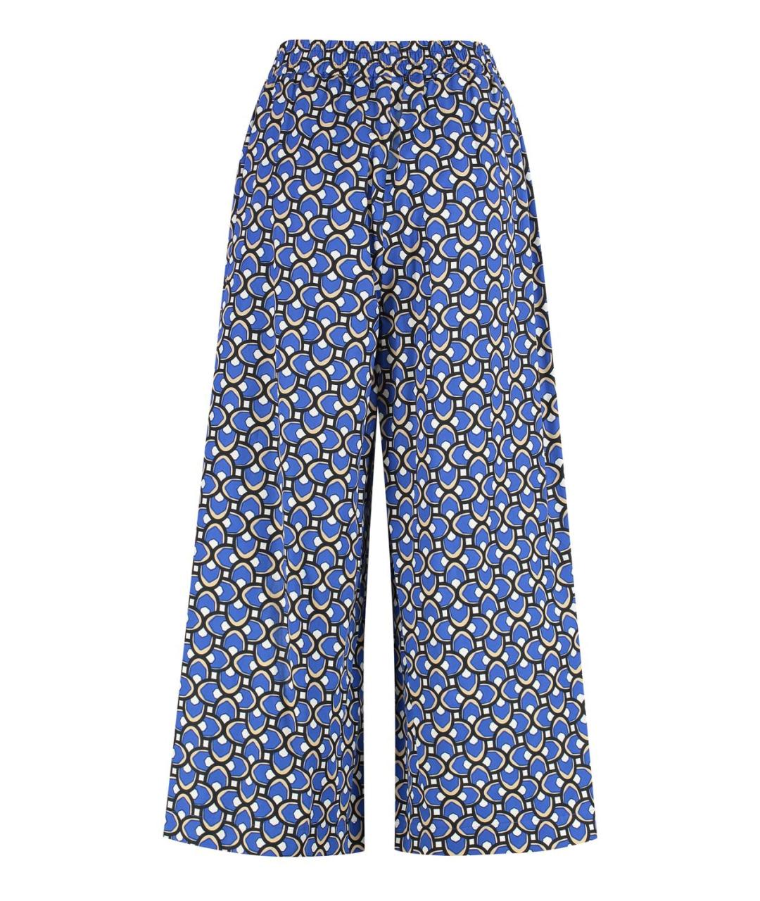 WEEKEND MAX MARA Синие хлопковые прямые брюки, фото 2